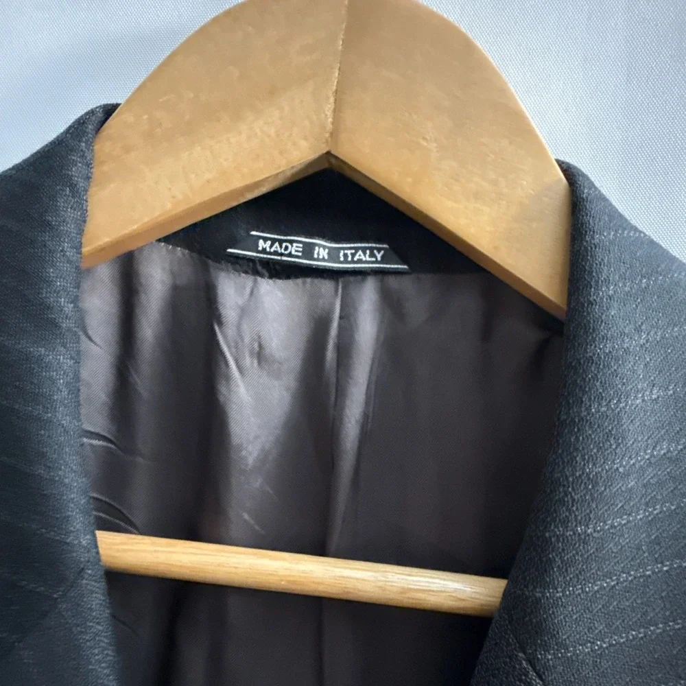 Leveti Men's Blazer Sport Coat 42R Black Wool 3-Button Designer Italy Made